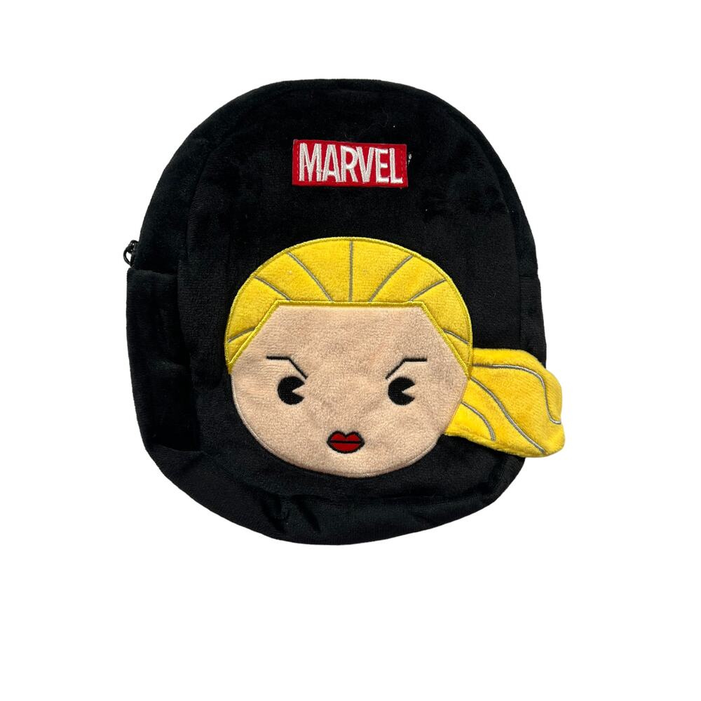 Captain Marvel Velvety Soft Black Mini Backpack NWT
